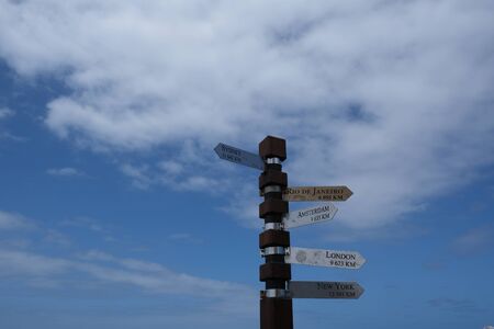 Sign with distancesの写真素材