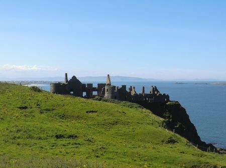Castle located on a hill with sea view in Irelandのeditorial素材