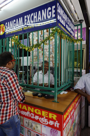 Funny money changer in Little India, SINGAPOREのeditorial素材