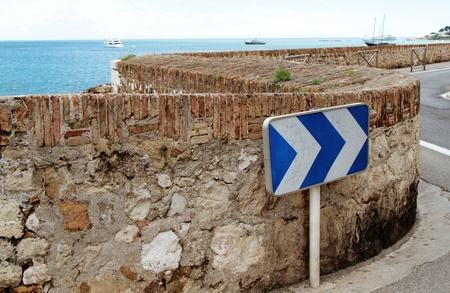 Winding road on Antibes ramparts  French rivieraの写真素材