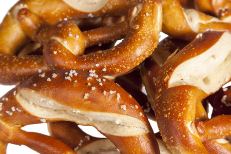 Pretzels on a white backgroundの写真素材