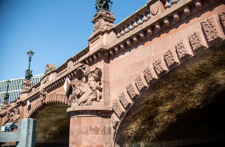 sightseeing boat tour through berlin germany on the spreeの写真素材