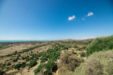 greek temple in Agrigento Sicilyの写真素材