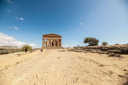 greek temple in Agrigento Sicilyの写真素材