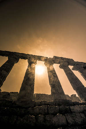 greek temple in Agrigento Sicilyの写真素材