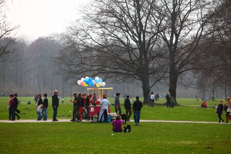 English Garden in Munich, Bavariaの写真素材