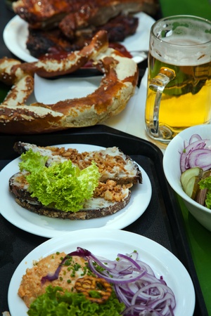 Beer garden in Munich, Bavaria, Germanyの写真素材