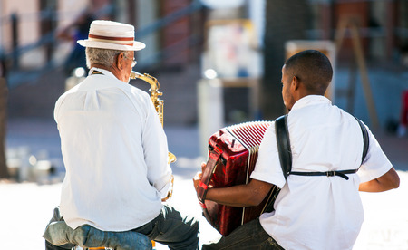 Street musician at the waterfront in Cape Townのeditorial素材