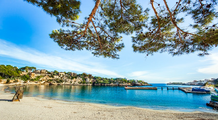 On the beach of Porto Cristo Mallorca Spainの写真素材