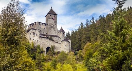Taufers Castle from Sand in Taufers in South Tyrol Italyのeditorial素材