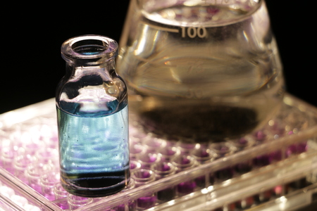 Colometric assay with 96 wells microplateの写真素材