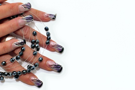 fingernails with necklaceの写真素材