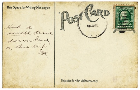 The back of an old postcard from the early 20th century.の写真素材