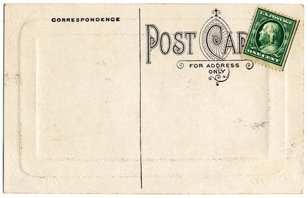 The backside of an old postcard from the early 1900s.の写真素材