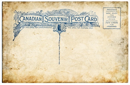 An old Canadian postcard with stains and spots.の写真素材