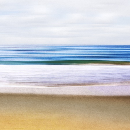An abstract ocean seascape with blurred motion   Image displays a paper texture and pleasing grain pattern when viewed at 100  の写真素材