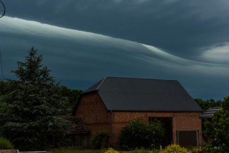 Big powerful storm clouds and stormy skyの写真素材