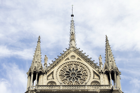 Catholic cathedral on the Ile de la Cite in the fourth arrondissement of Parisの写真素材