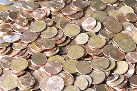 Euro coins money (EUR), currency of European Union useful as a background