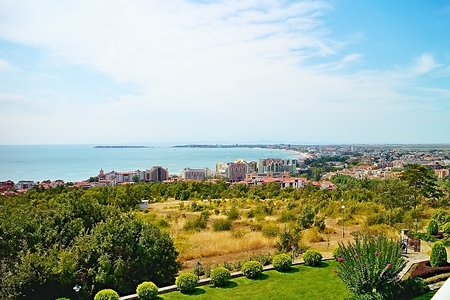 View of the New Town of Nessebar in Bulgaria on the Black Sea coast.の写真素材
