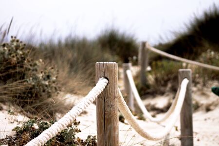 Ropes in The Sandの写真素材