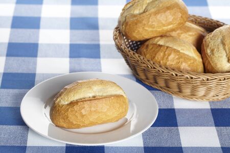 Basket of bread rolls