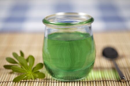 Woodruff jelly with branch