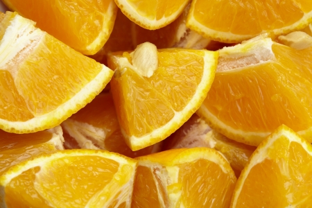 Many orange eighths taken in a close up shot.の写真素材