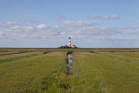 The Westerhever light house (Germany)の写真素材