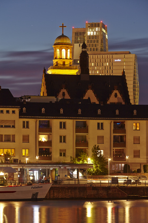 St. Pauls Church, Frankfurt (Germany) taken in the evening (blue hour) on June 13, 2014.のeditorial素材