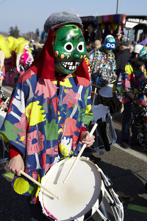 The Carnival at Basel (Basle - Switzerland) in the year 2013. The picture shows some costumed people on February 18, 2013.のeditorial素材
