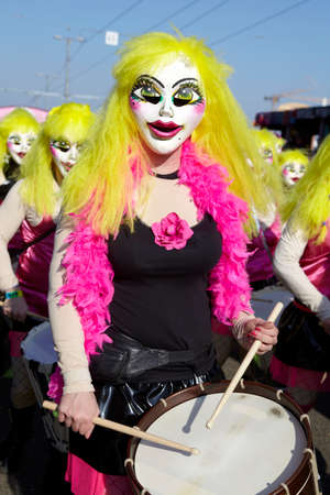 The Carnival at Basel (Basle - Switzerland) in the year 2013. The picture shows some costumed people on February 18, 2013.のeditorial素材