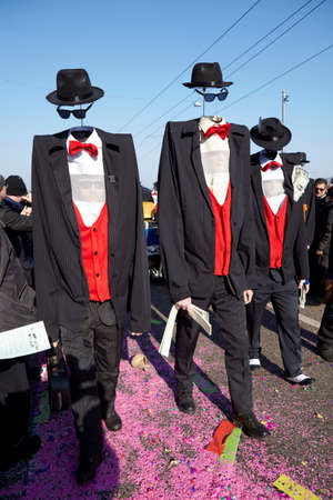 The Carnival at Basel (Basle - Switzerland) in the year 2013. The picture shows some costumed people on February 18, 2013.のeditorial素材