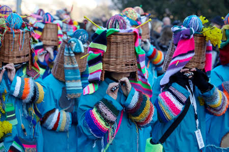 The Carnival at Basel (Basle - Switzerland) in the year 2013. The picture shows some costumed people on February 18, 2013.のeditorial素材