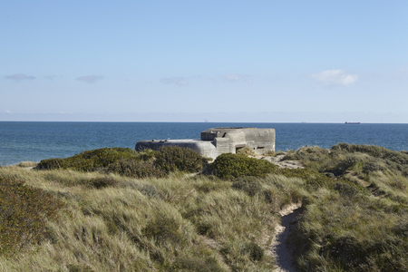 Some second Word War bunkers are built in the sand dunes near Skagen (Denmark, North Jutland) and the junction of Skagerrak (North Sea) and Kattegat (Baltic Sea).のeditorial素材
