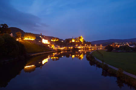 Total view of Saarburg (Rhineland-Palatinate, Germany) taken in the evening on October 4, 2014.のeditorial素材