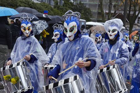 The Carnival at Basel (Basle - Switzerland) in the year 2015. The picture shows some costumed people on February 23, 2015. The Carnival at Basel (Basle - Switzerland) in the year 2015. The picture shows some costumed people on February 23, 2015.