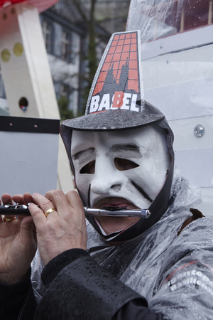 The Carnival at Basel (Basle - Switzerland) in the year 2015. The picture shows some costumed people on February 23, 2015.のeditorial素材