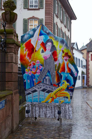 The Carnival at Basel (Basle - Switzerland) in the year 2015. The picture shows a carnoval lantern on February 23, 2015.のeditorial素材