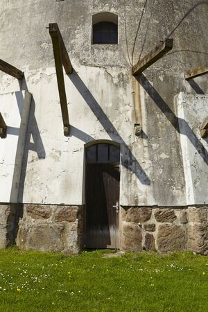 The unrestored windmill Minden (Germany) is part of the Westphalia Mill Street (Westfaelische Muehlenstrasse) in the rural district Minden-Luebbecke.の写真素材