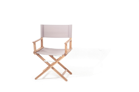 cinema director chair isolated on white background, copy space rightの写真素材