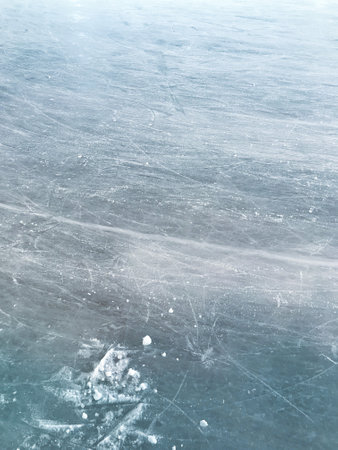 rink ice texture, skate scratchesの写真素材