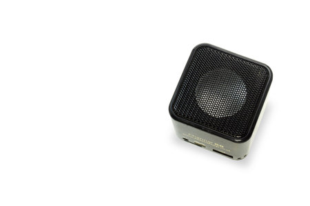 Black box wireless mini speaker isolated white