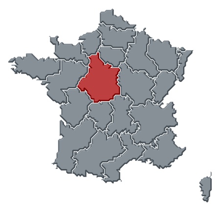 Political map of France with the several regions where Centre is highlighted. Political map of France with the several regions where Centre is highlighted.