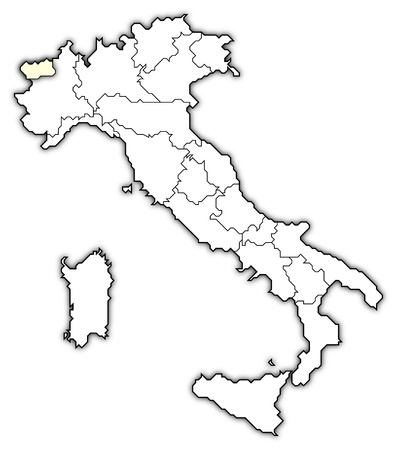 Political map of Italy with the several regions where Aosta Valley is highlighted. Political map of Italy with the several regions where Aosta Valley is highlighted.