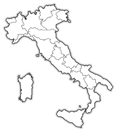 Political map of Italy with the several regions. Political map of Italy with the several regions.