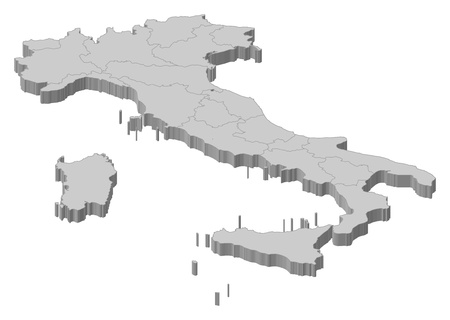 Political map of Italy with the several regions.のイラスト素材