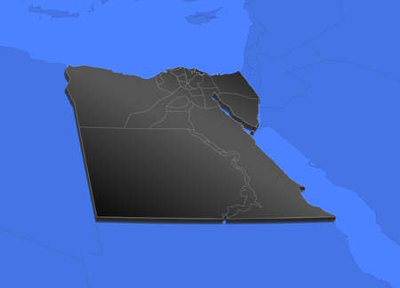 Political map of Egypt with the several governorates.のイラスト素材