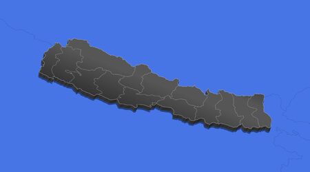 Political map of Nepal with the several zones.のイラスト素材
