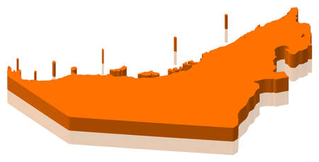 Political map of the United Arab Emirates with the several emerats.の写真素材